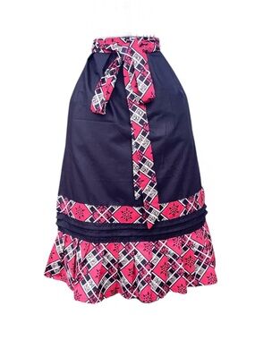 Black Red Paisley Apron Kitchen Peasant Oktoberfest Dirndl Apron
